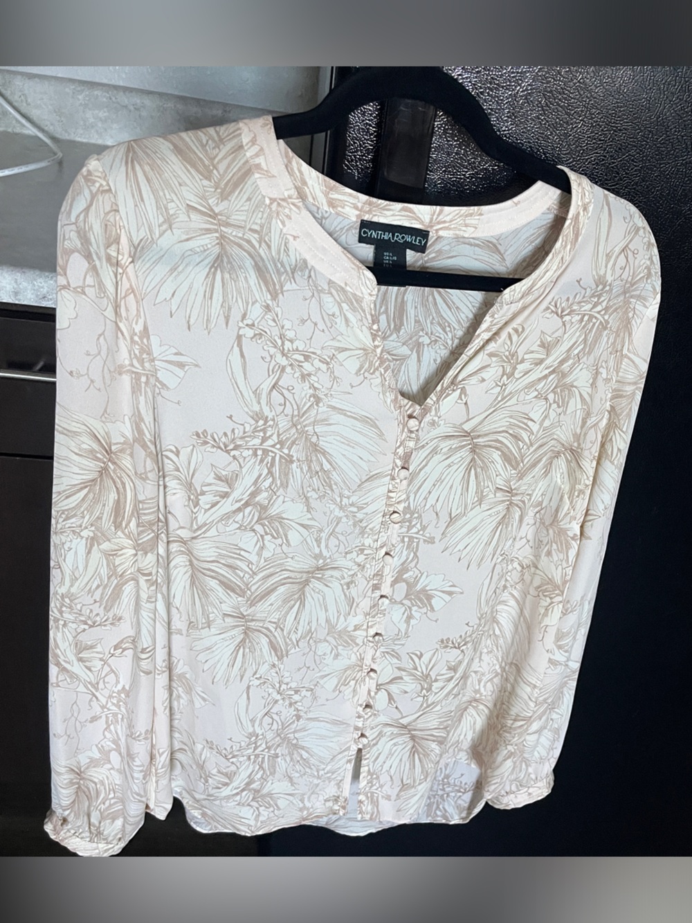 Cynthia Rowley Palm Priny Button Front Blouse